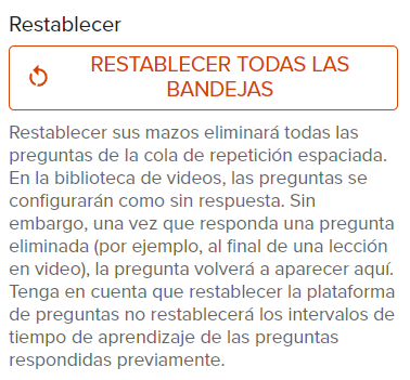 Botón para restablecer todas las bandejas