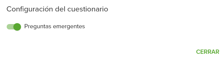 Interruptor para la configuración del cuestionario