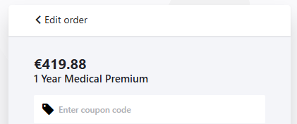 Coupon code input field