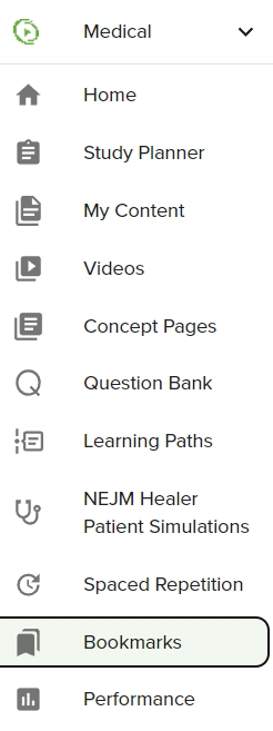 Location of bookmarks in navigation panel