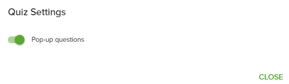 Switch for quiz settings